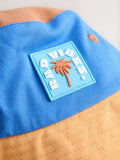 Blue orange colourblock bucket hat for kids - British product