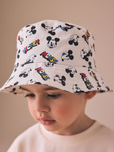 Next Mickey Mouse All-Over-Print Bucket Hat - Ecru White (3mths-10yrs)- Buy online at McGrocer
