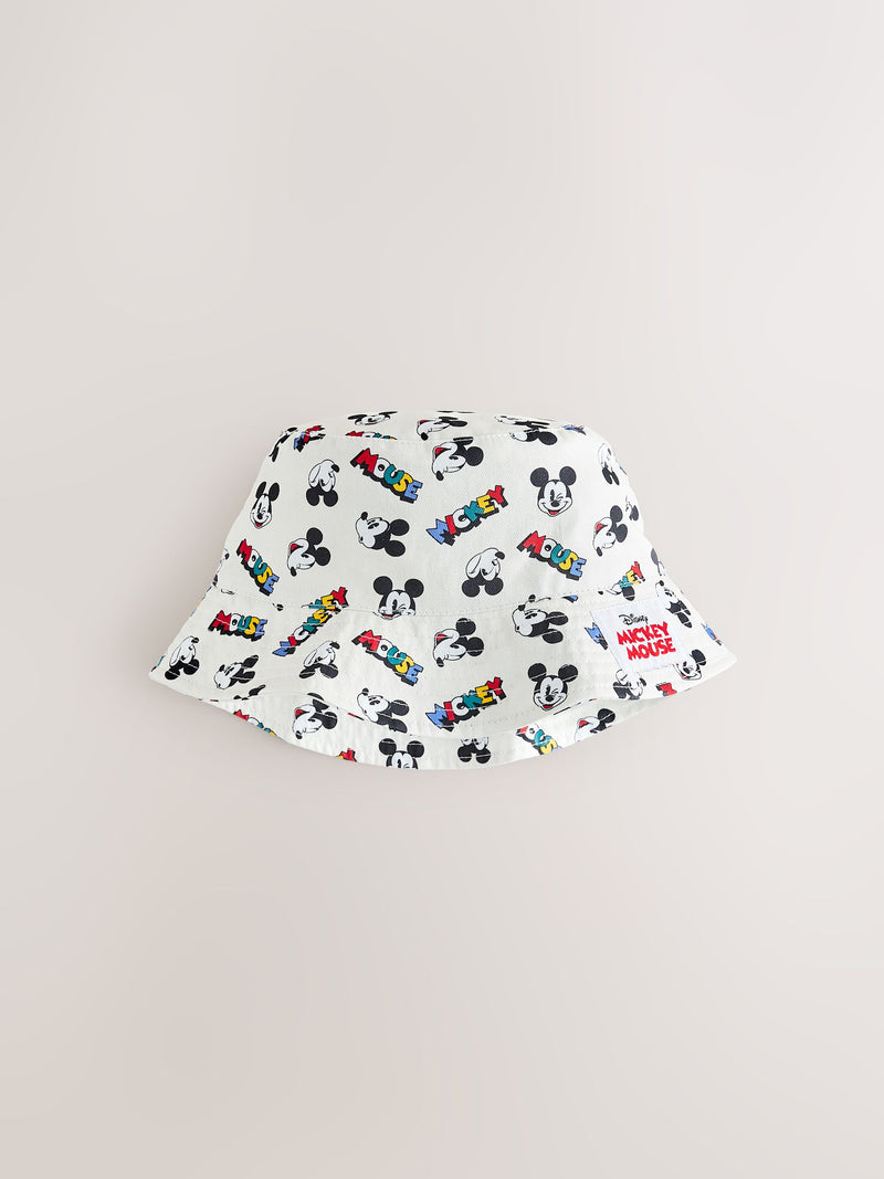Disney Mickey Mouse all-over-print bucket hat ecru white (British brand)
