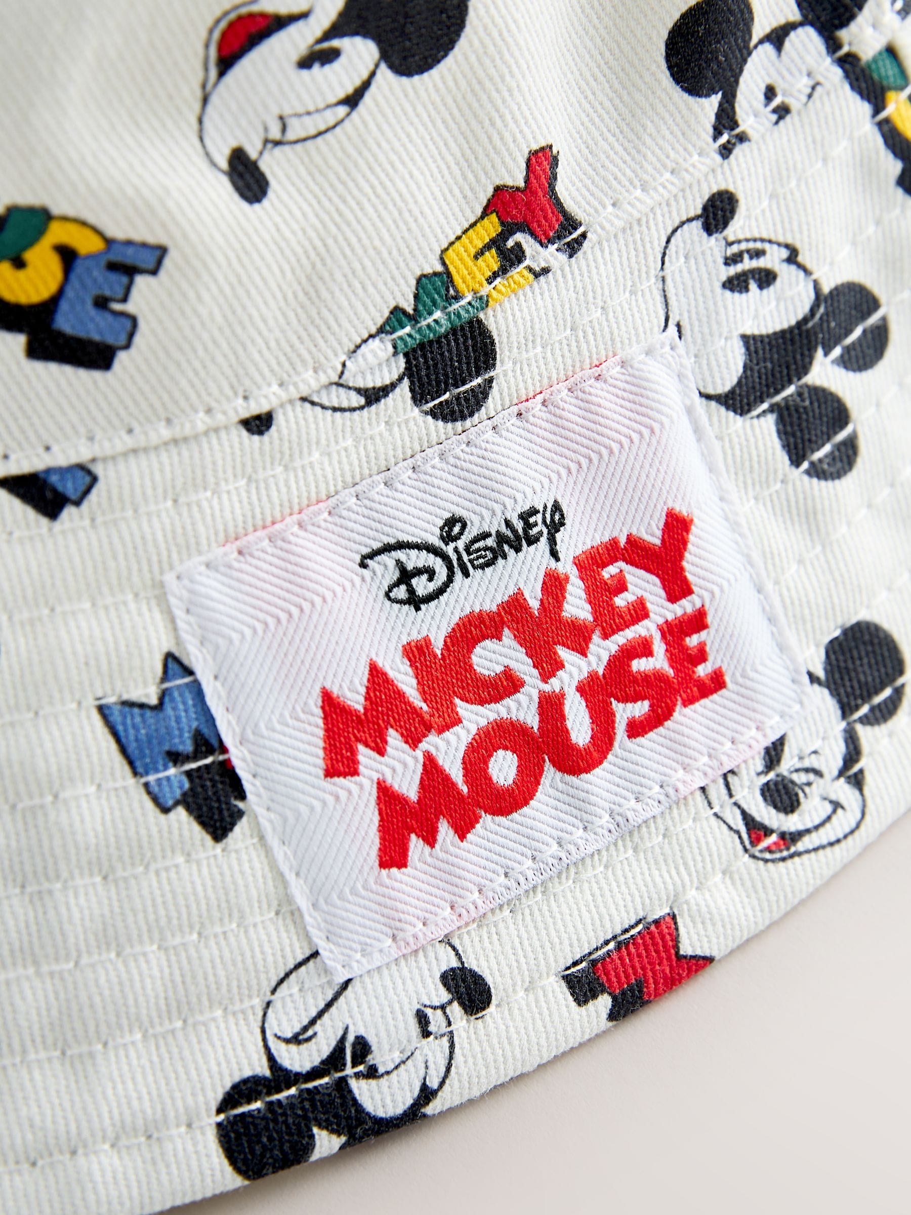 Disney Mickey Mouse all-over-print bucket hat ecru white (British brand)