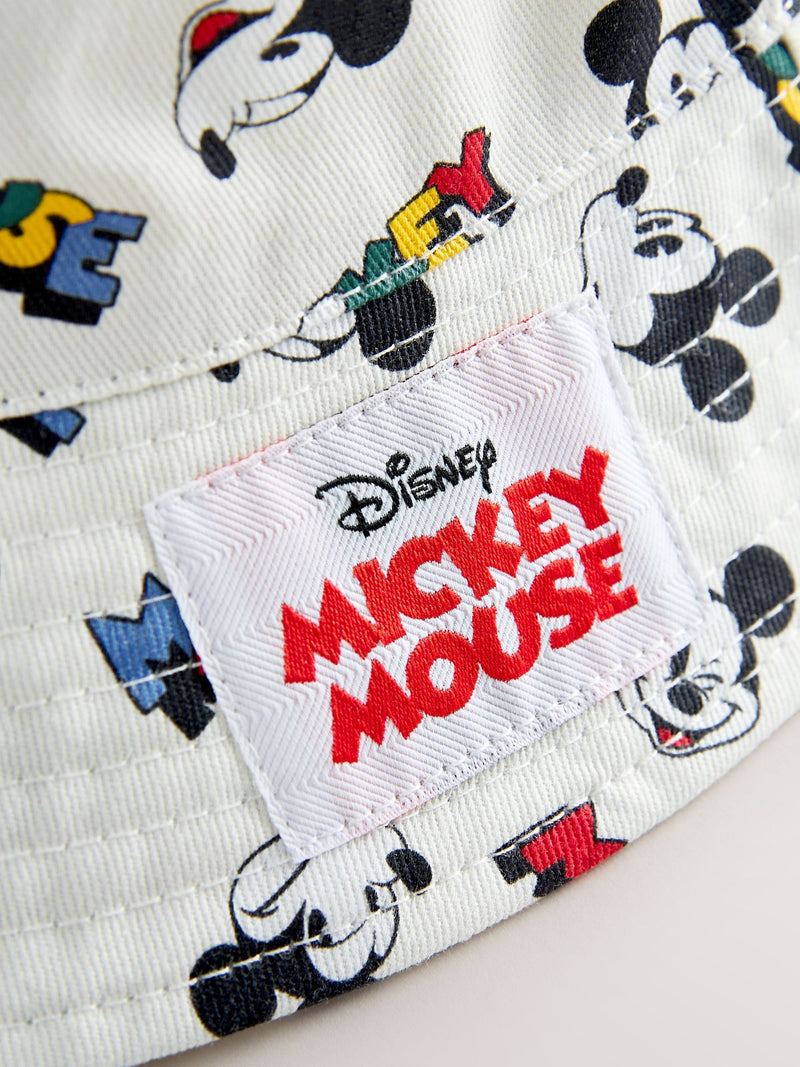 Disney Mickey Mouse all-over-print bucket hat ecru white (British brand)