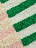 MADE.COM pink green stripe bath mat 50x80cm, imported from the UK