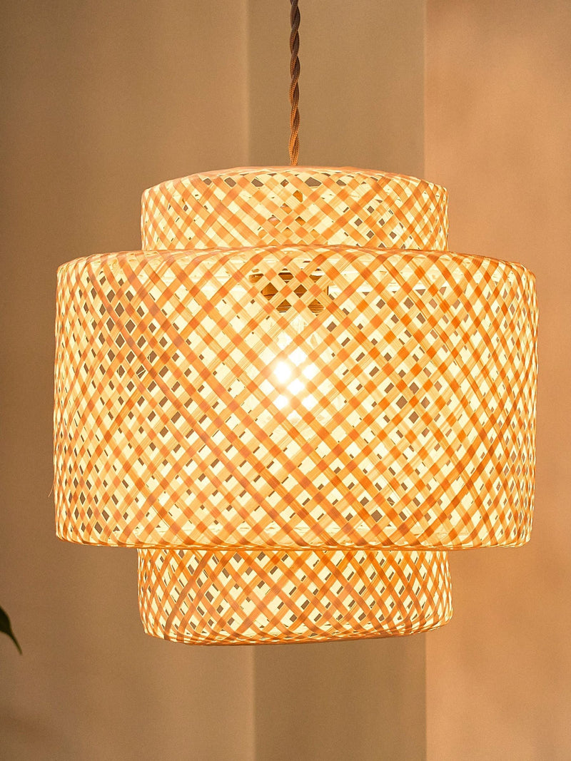 Dibor natural bamboo ceiling shade 30x30cm, UK version