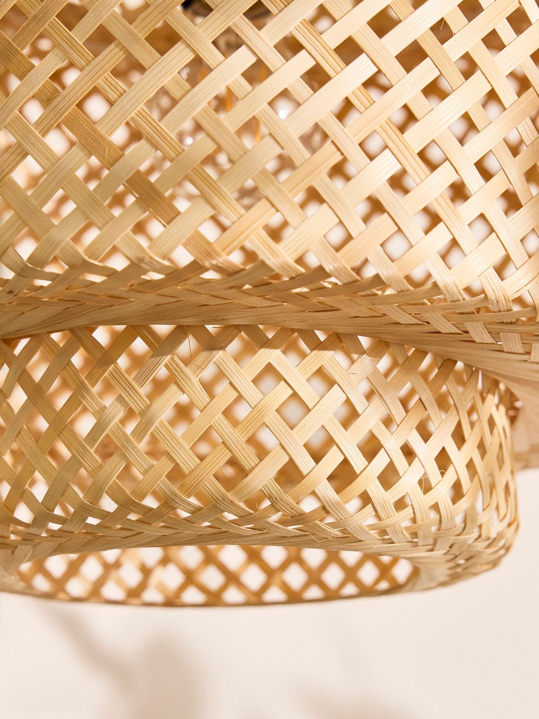 Dibor natural bamboo ceiling shade 30x30cm, UK version