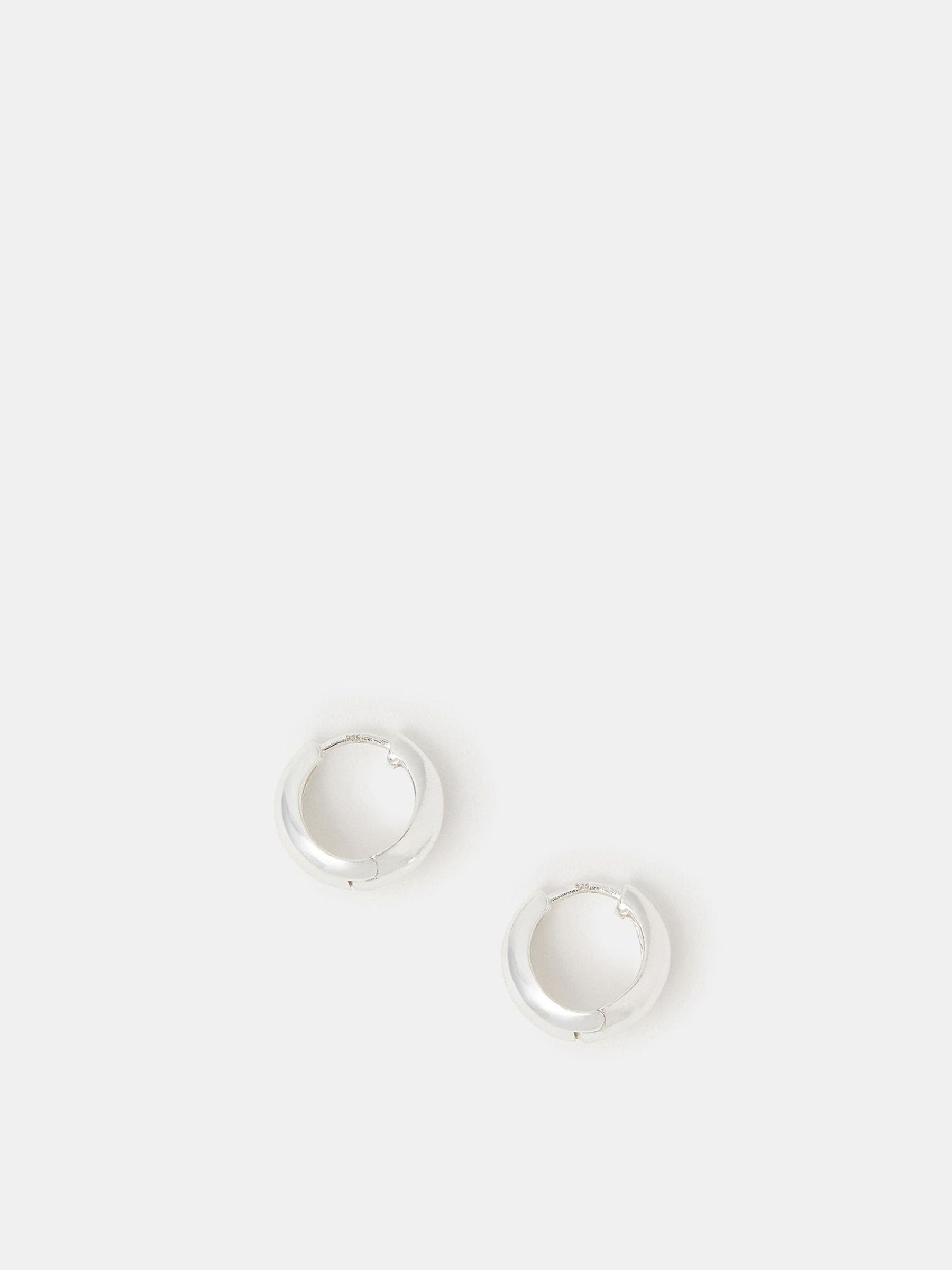 Accessorize Silver Tone Sterling Chunky Hoop Earrings - British product