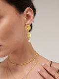 Ottoman Hands gold tone pearl drop earrings - British product