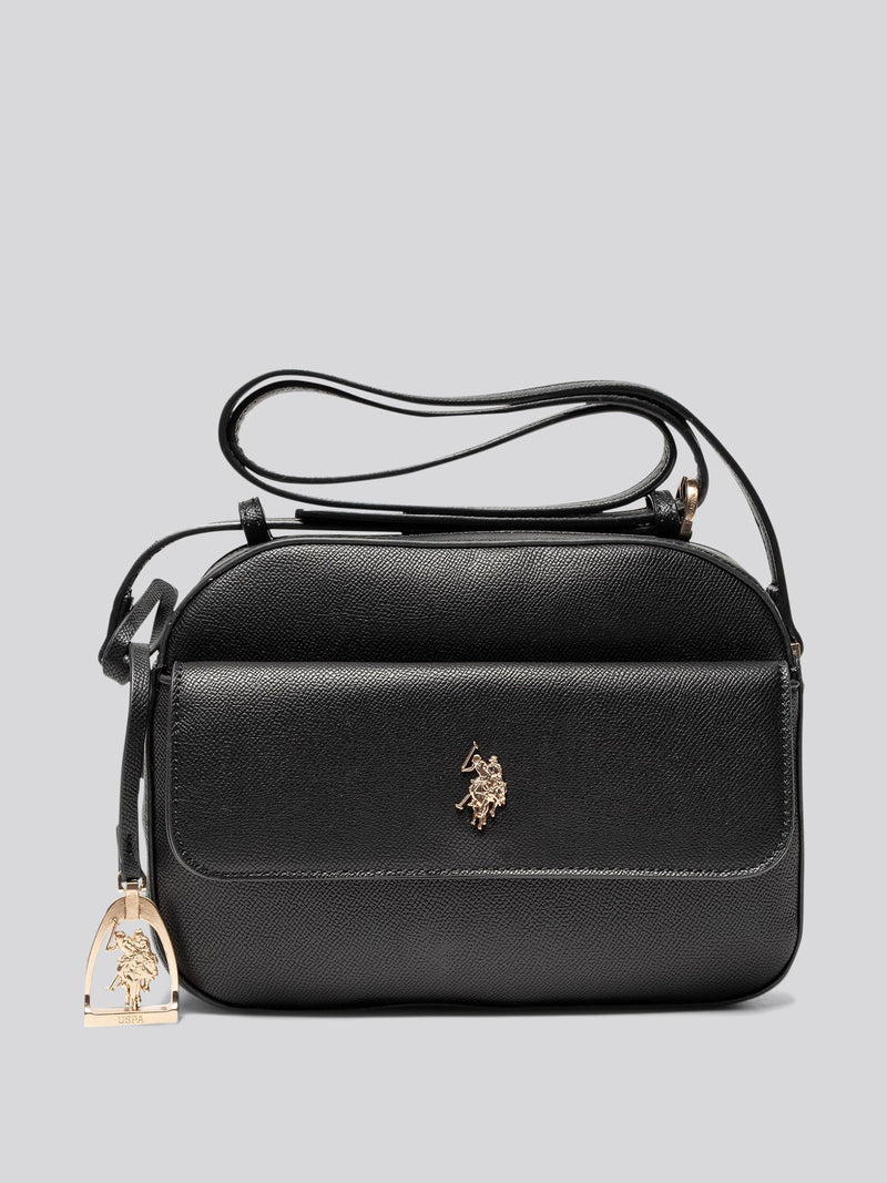 U.S. Polo Assn. black Jones crossbody pocket, imported from the UK