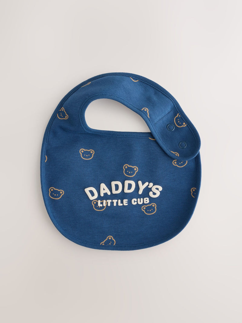 Baby bibs blue mummy and daddy 2 pack - British product