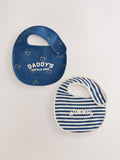 Little Brother baby bibs blue 2 pack, imported from the UK
