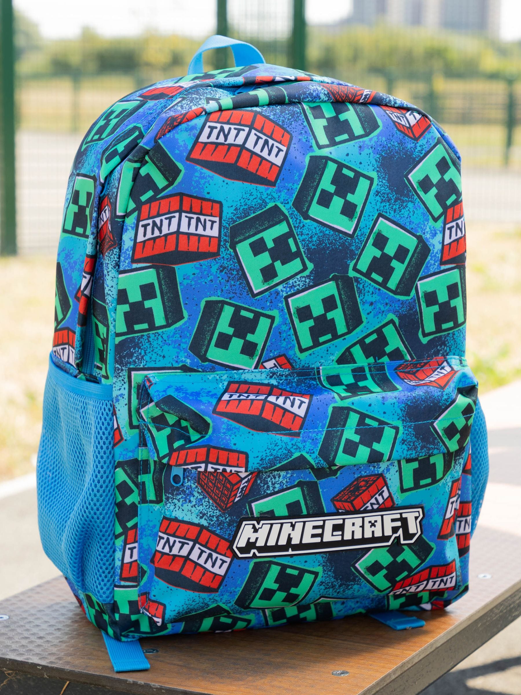 Vanilla Underground Minecraft Creeper & TNT backpack, imported from the UK