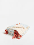 Oliver Bonas blue stripe bows reversible bedspread 220x220cm - British product