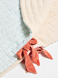 Oliver Bonas blue stripe bows reversible bedspread 220x220cm - British product