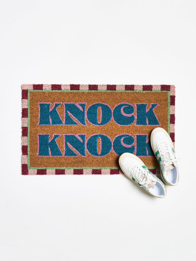 Oliver Bonas Multi Stripe Border Knock Knock doormat 43x73cm - British product
