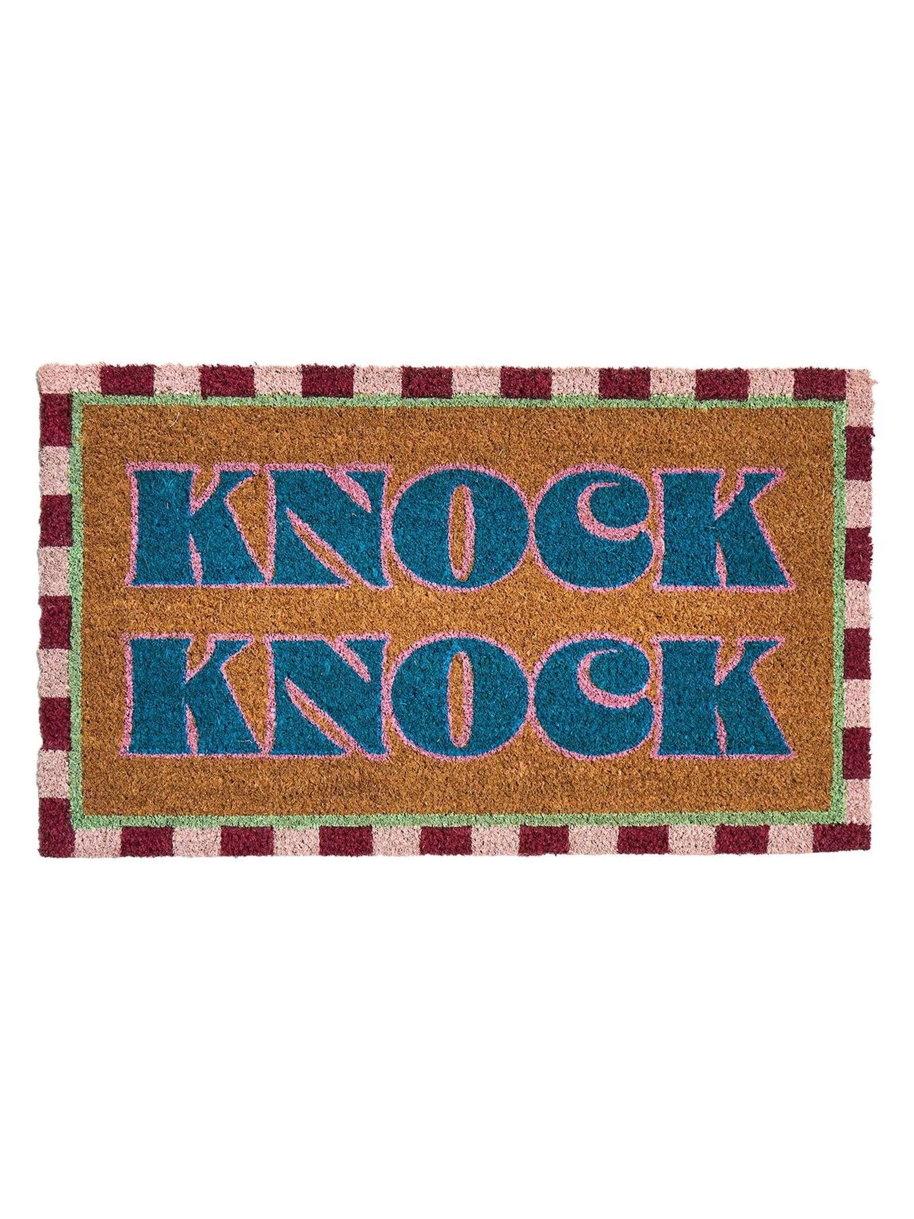 Oliver Bonas Multi Stripe Border Knock Knock doormat 43x73cm - British product