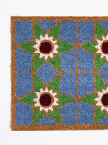 Oliver Bonas multi blue star tile doormat, imported from the UK