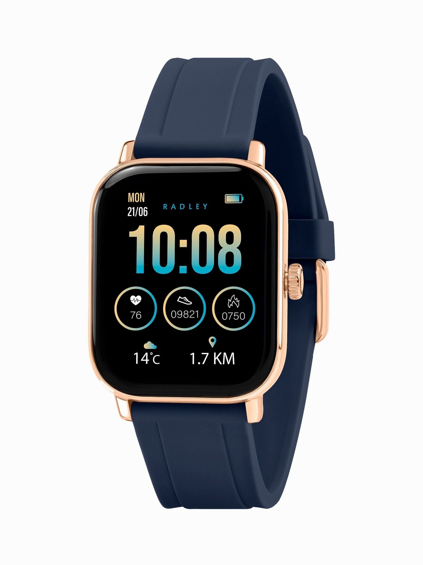 Radley Blue Series 56 Silicone Strap Smart Watch with True Wireless Earphones
