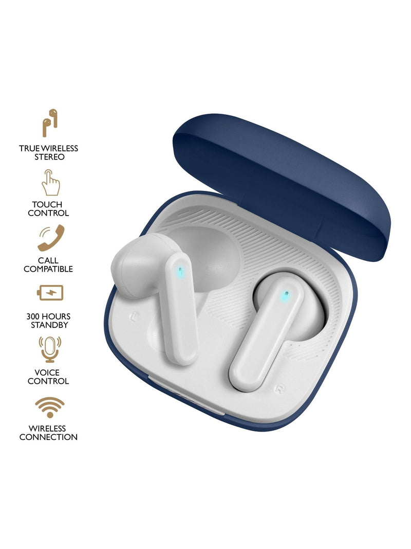 Radley Blue Series 56 Silicone Strap Smart Watch with True Wireless Earphones