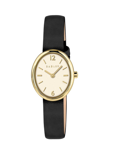 Next Radley Gold Plated Oval Case Leather Strap Watch- Buy online at McGrocer