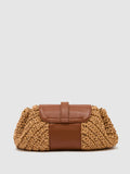 Reiss Natural Lori raffia-effect leather shoulder bag, imported from the UK