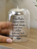 PMC personalised memorial glass tealight holder, UK version