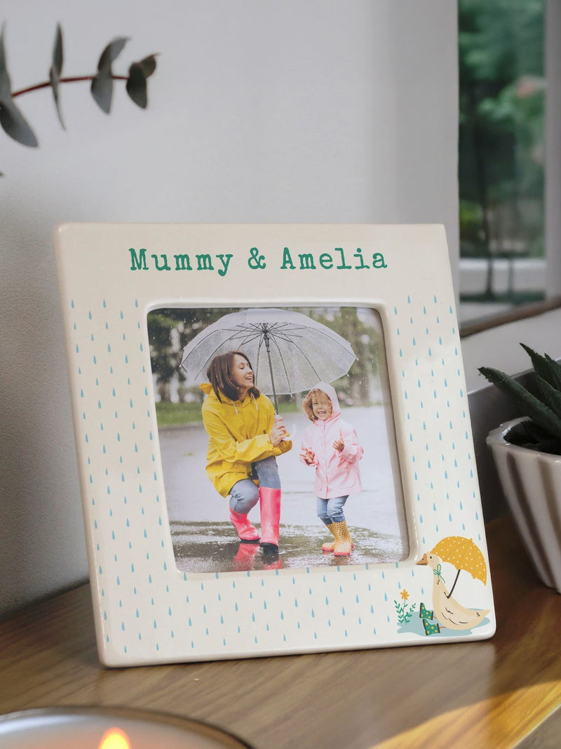 PMC Puddle Duck ceramic photo frame 4x4, imported from the UK
