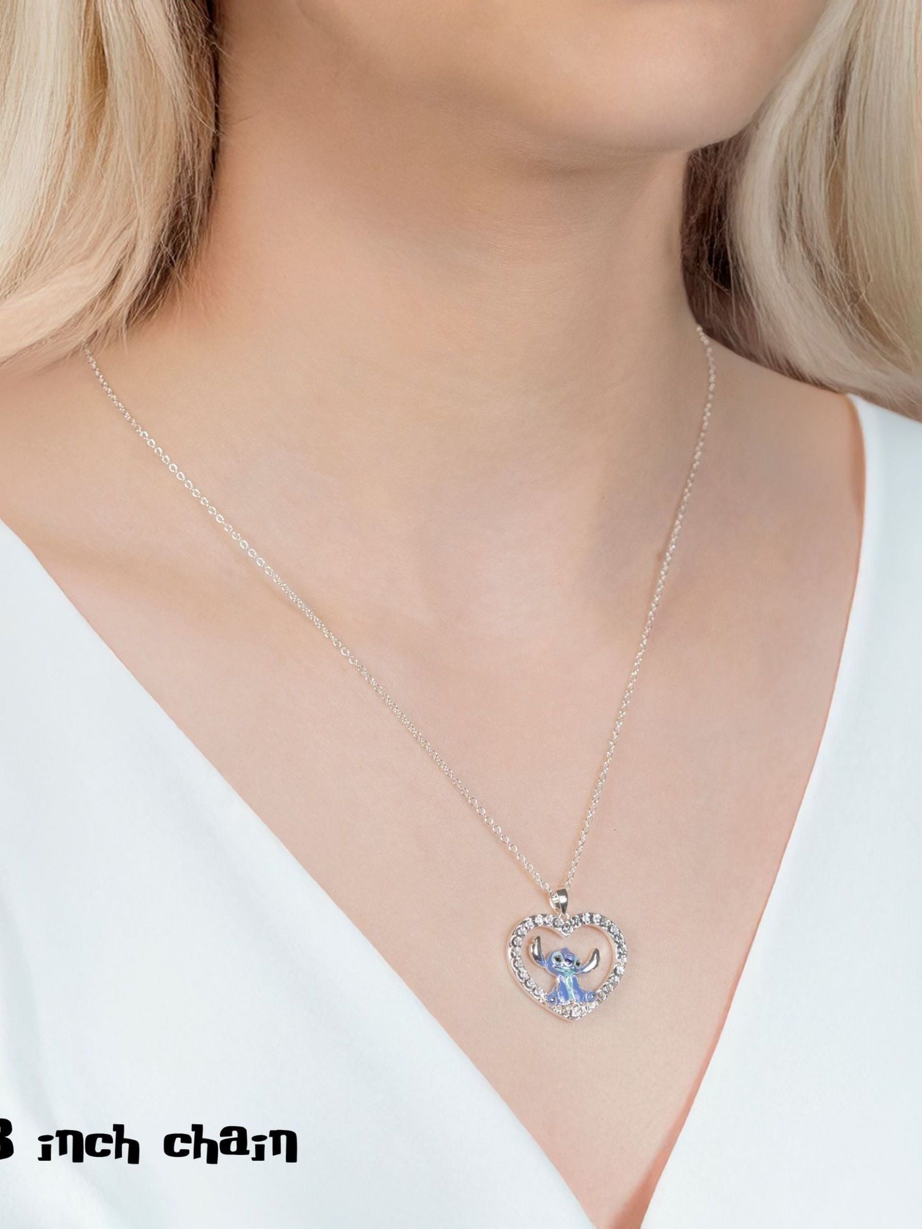 Peers Hardy silver tone Stitch heart necklace, UK version
