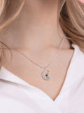 Peers Hardy Snoopy stone set moon necklace silver tone - British product