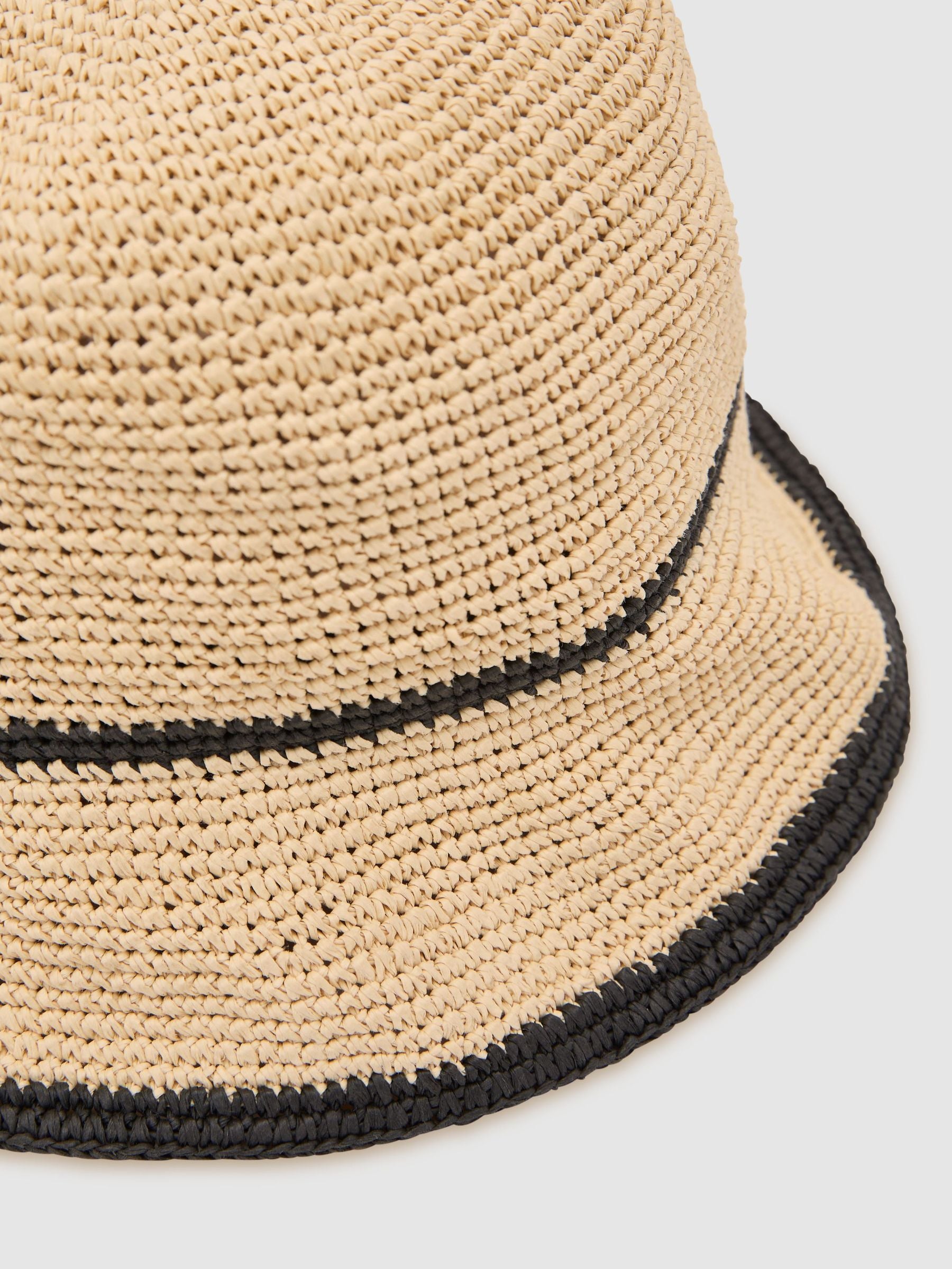Reiss bucket hat straw-effect tipped 3-6 yrs - British product