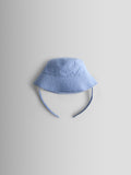 JoJo Maman Bébé light blue gingham reversible bucket hat (British brand)