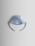 JoJo Maman Bébé light blue gingham reversible bucket hat (British brand)