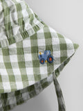 JoJo Maman Bébé green striped tractor sun hat, imported from the UK