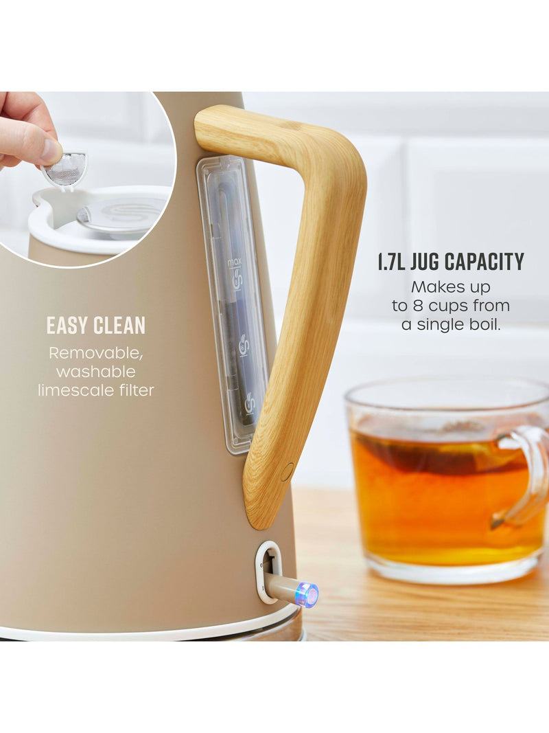 Swan Oatmeal Nordic Cordless Electric Kettle 1.7L (British brand)