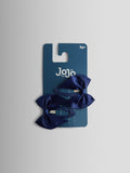 JoJo Maman Bébé navy satin bow clips imported from the UK