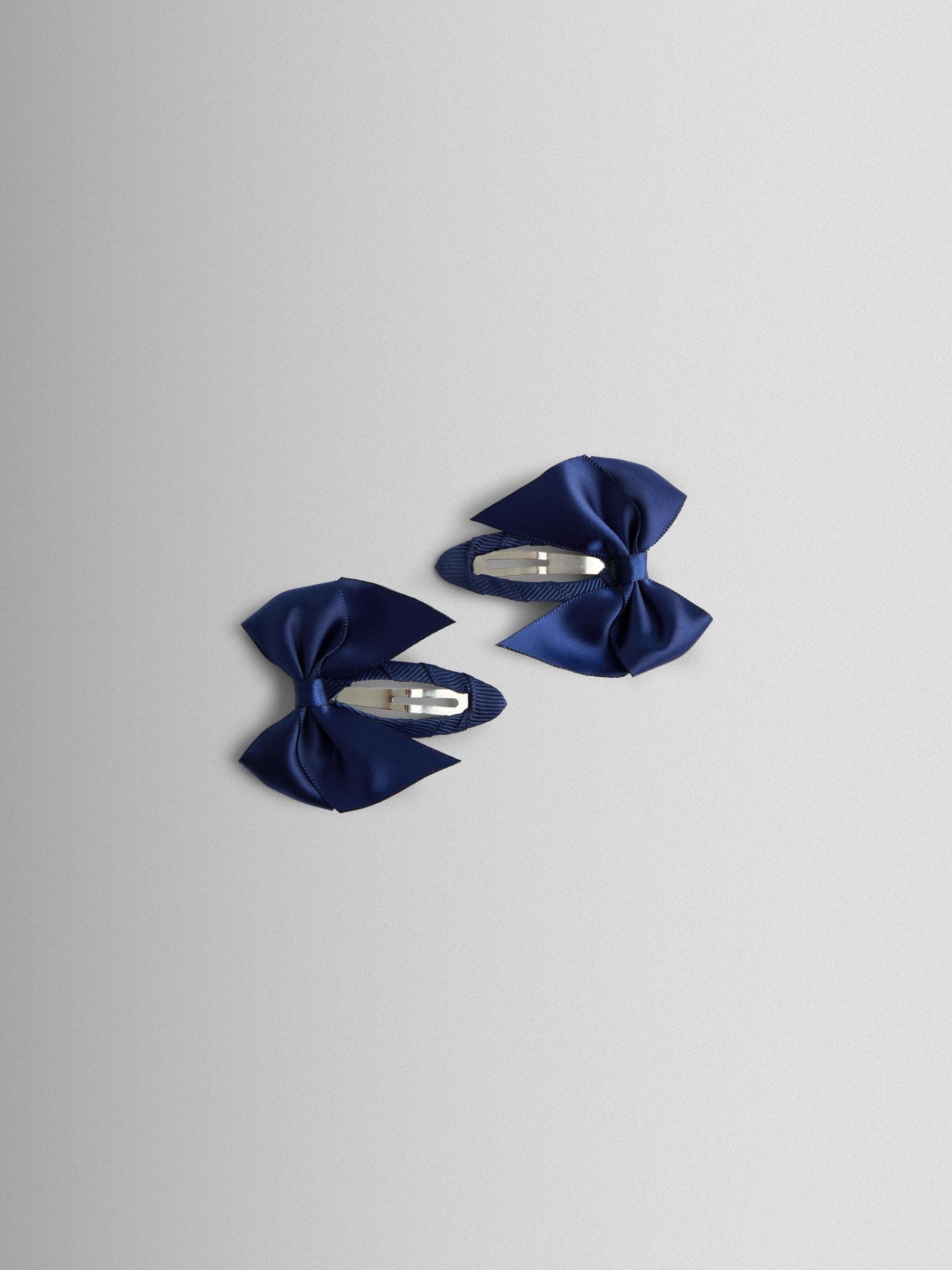 JoJo Maman Bébé Burgundy Satin Bow Clips 2 Pack