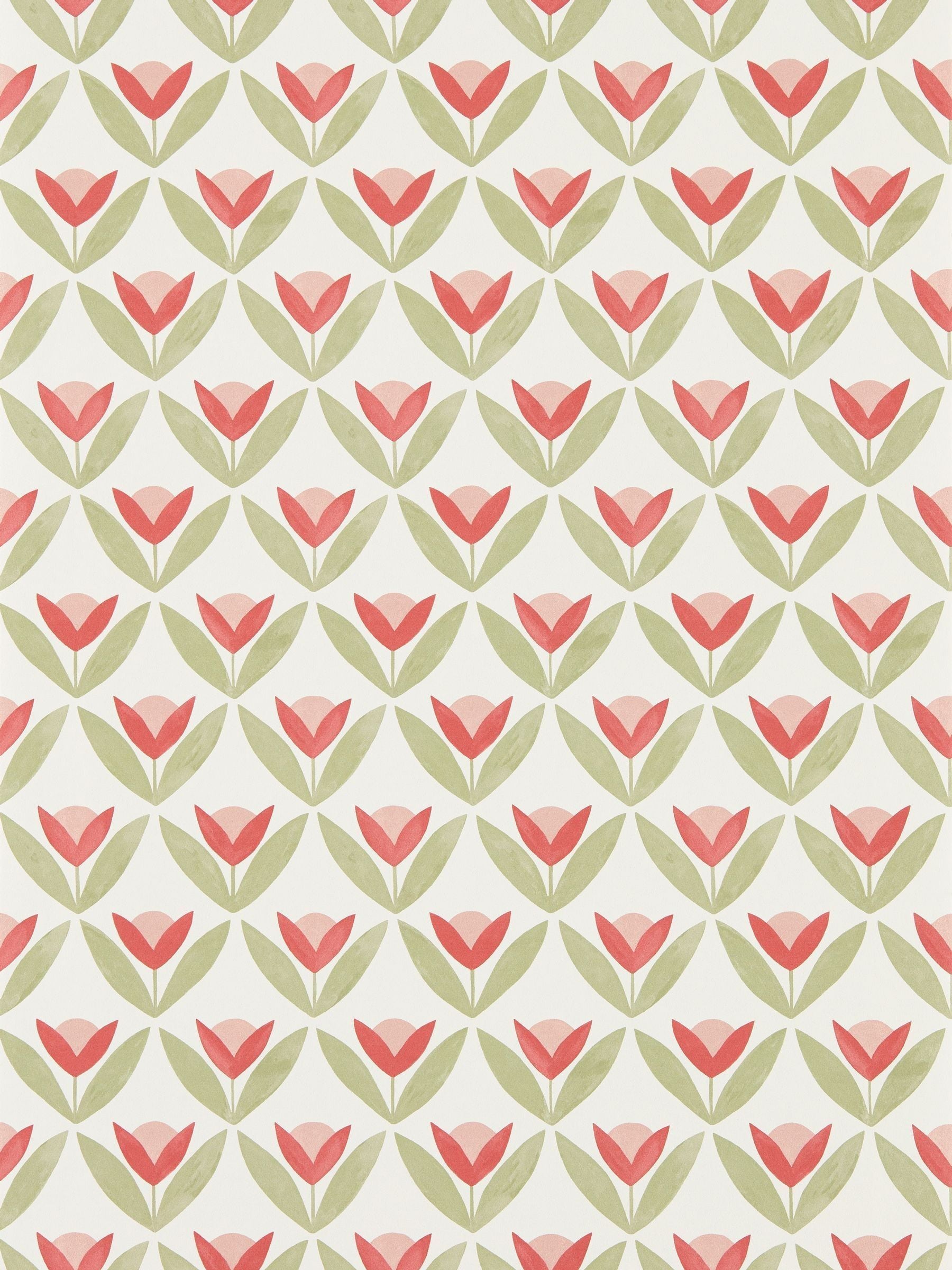 Scion Coast Blue Tulip Trellis A4 Wallpaper