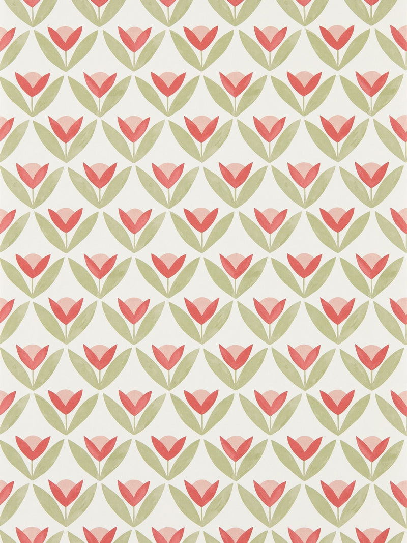 Scion Coast Blue Tulip Trellis A4 Wallpaper