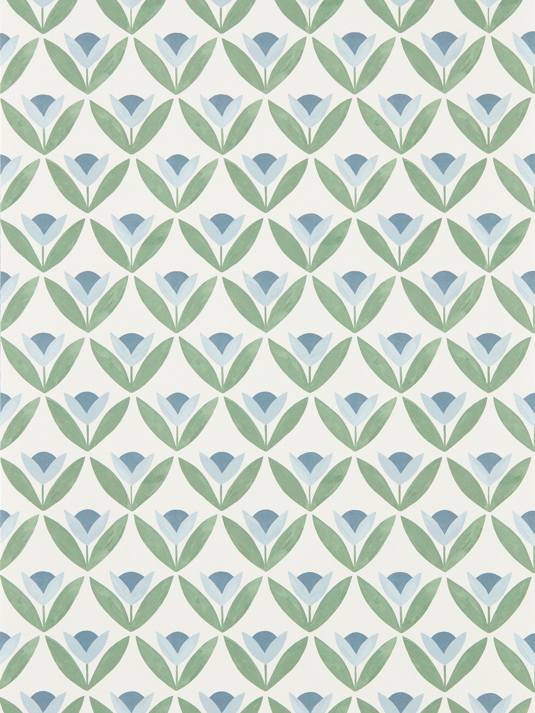 Scion Coast Blue Tulip Trellis wallpaper A4, UK version