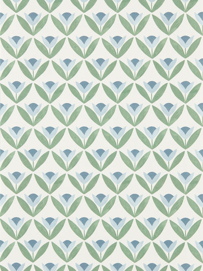 Next Scion Coast Blue Tulip Trellis A4 Wallpaper- Buy online at McGrocer