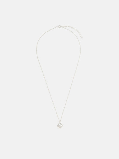 Next Accessorize Sterling Silver Mother of Pearl Clover Pendant Necklace- Buy online at McGrocer