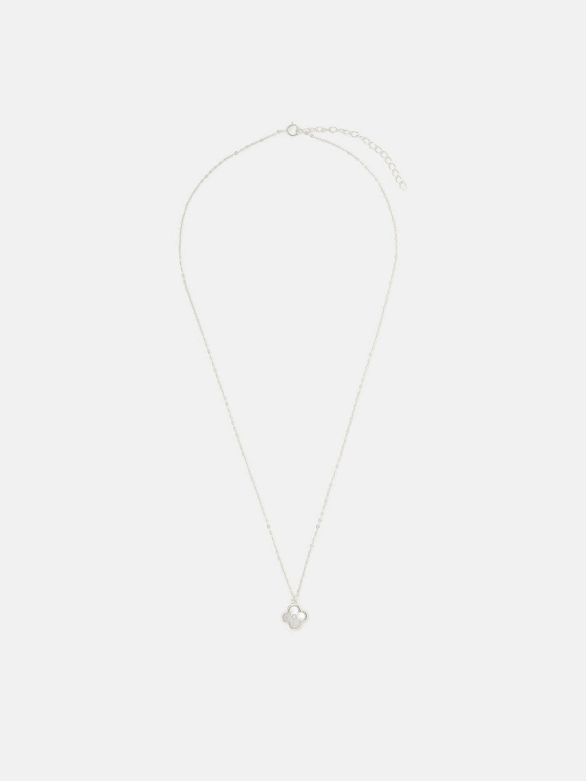 Accessorize sterling silver clover pendant necklace with mother-of-pearl - British product