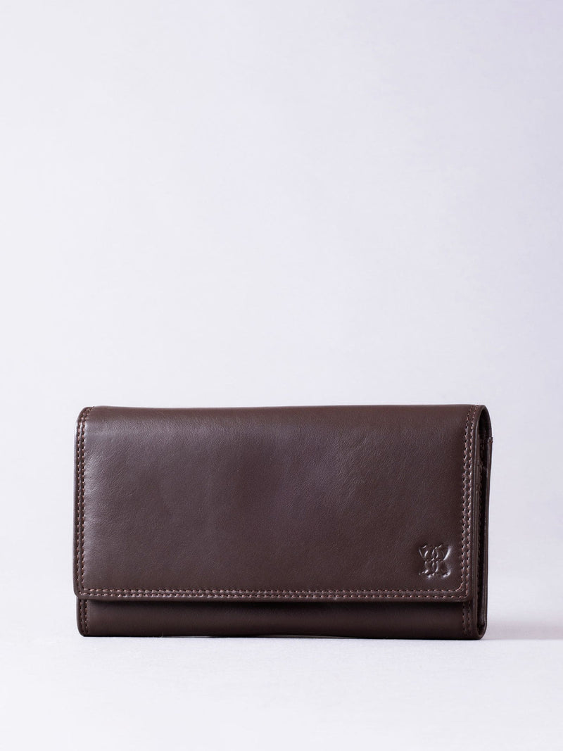 Lakeland Leather Black Large Flapover Purse