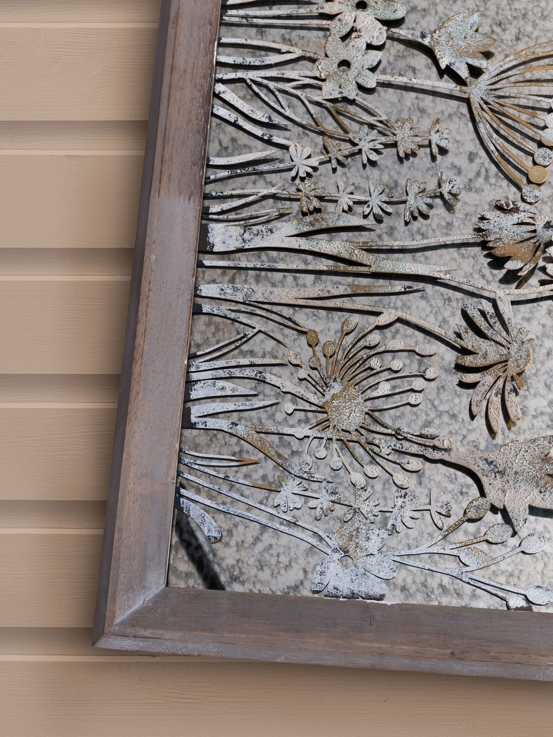 Voyage Maison square antique mirror with wildflower design, imported from the UK