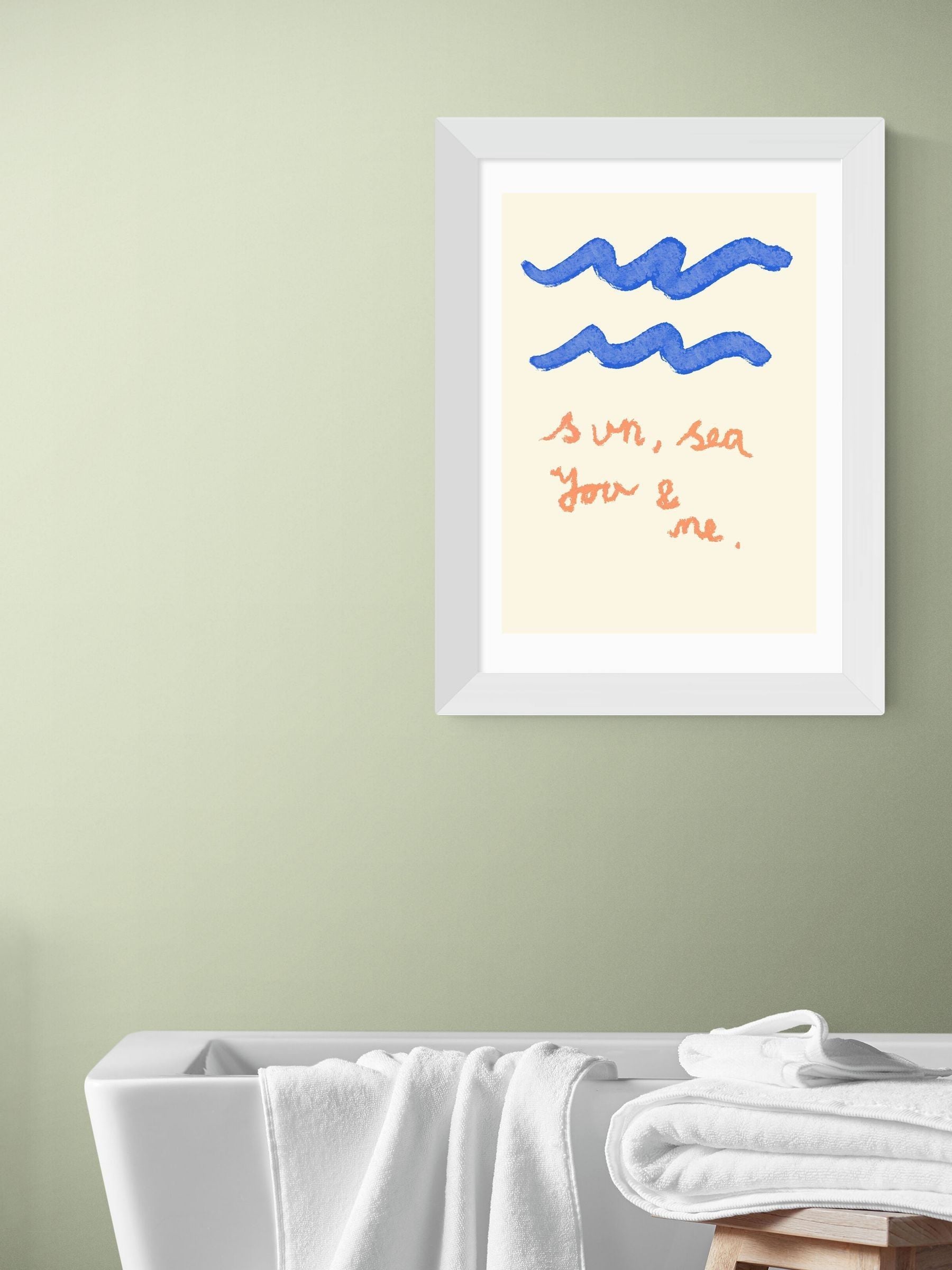 East End Prints Oak Sun Sea You and Me Wall Art Print by Studio Eleni