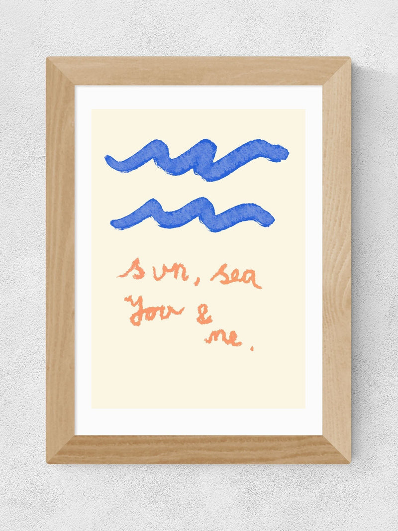 East End Prints Oak Sun Sea You and Me wall art print - British product