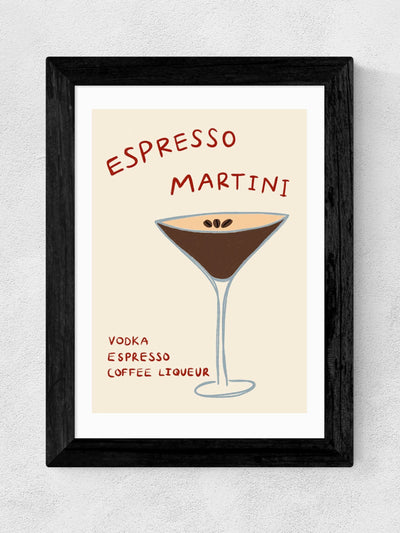 East End Prints Espresso Martini in Schwarz Wandkunst-Druck