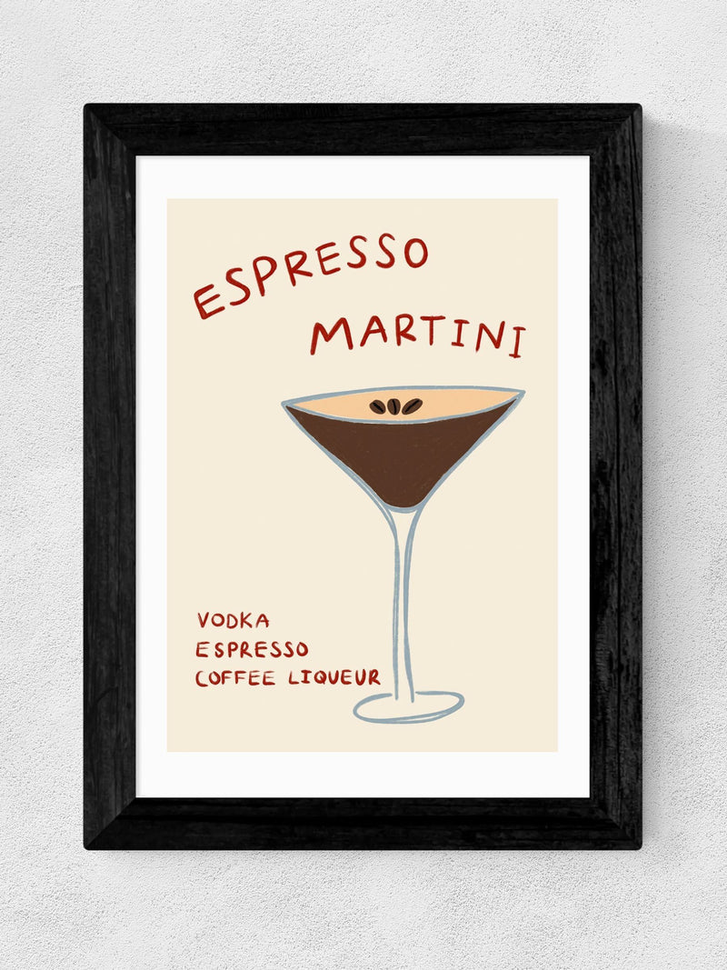 East End Prints Black Espresso Martini wall art print - British product