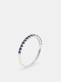 925 Sterling Silver Blue Pavé Ring with Cubic Zirconia Stones