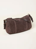 FatFace chocolate brown suede shoulder bag with adjustable straps (British brand)