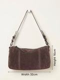 FatFace chocolate brown suede shoulder bag with adjustable straps (British brand)