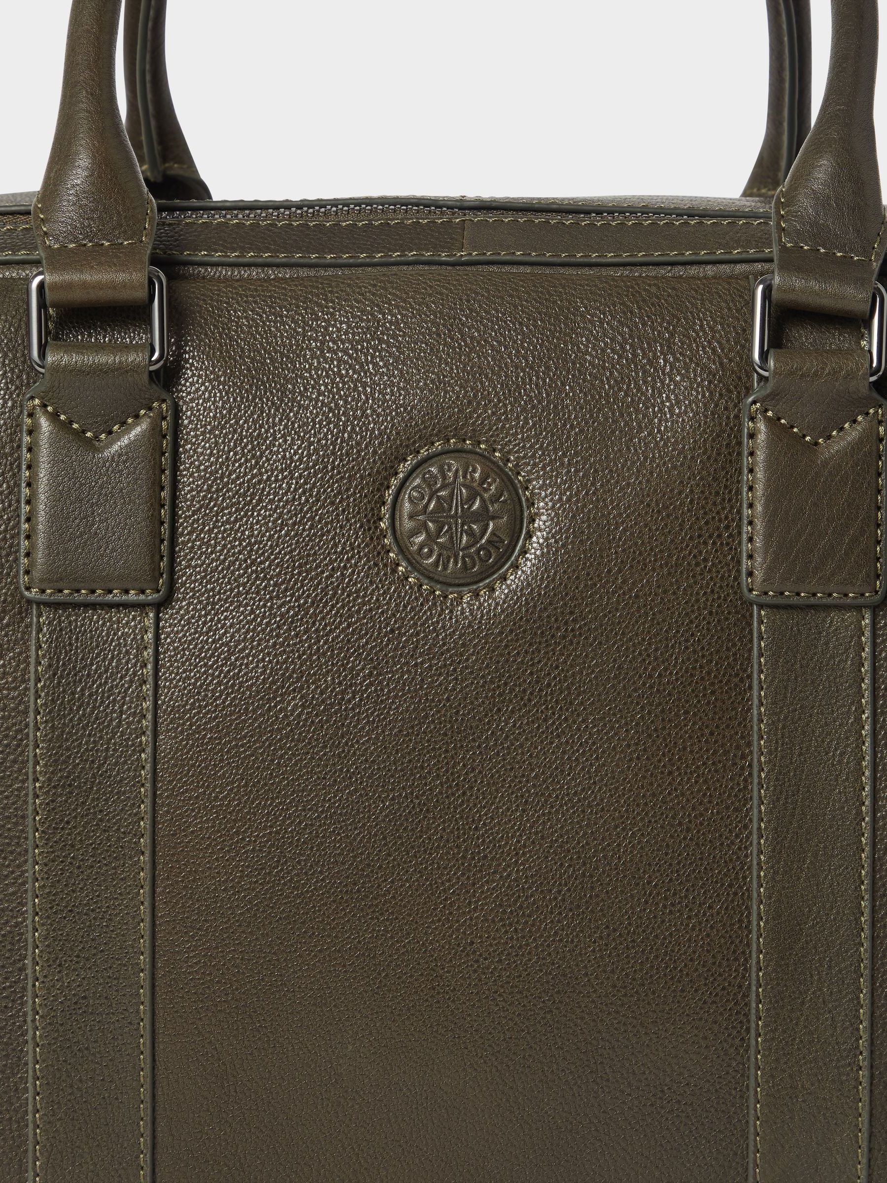 Osprey London Green Compass Leather Weekender (British brand)